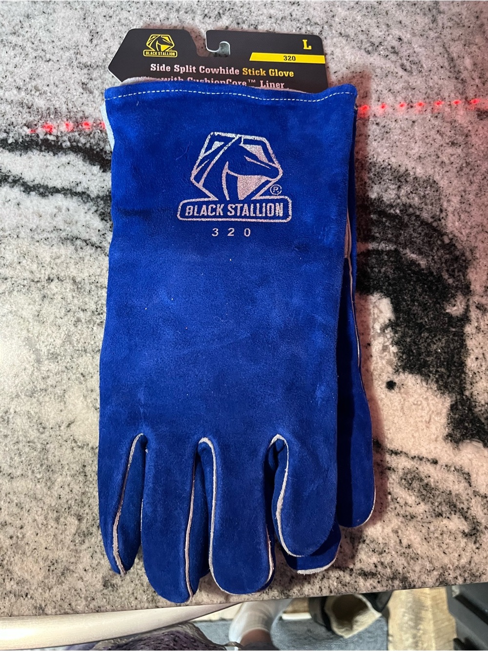 NEW - Black Stallion 320 CushionCore Split Cowhide Stick Welding Gloves -LARGE